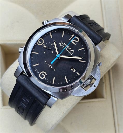 panerai luminor 1950 chrono flyback automatic acciaio watch - pam00524